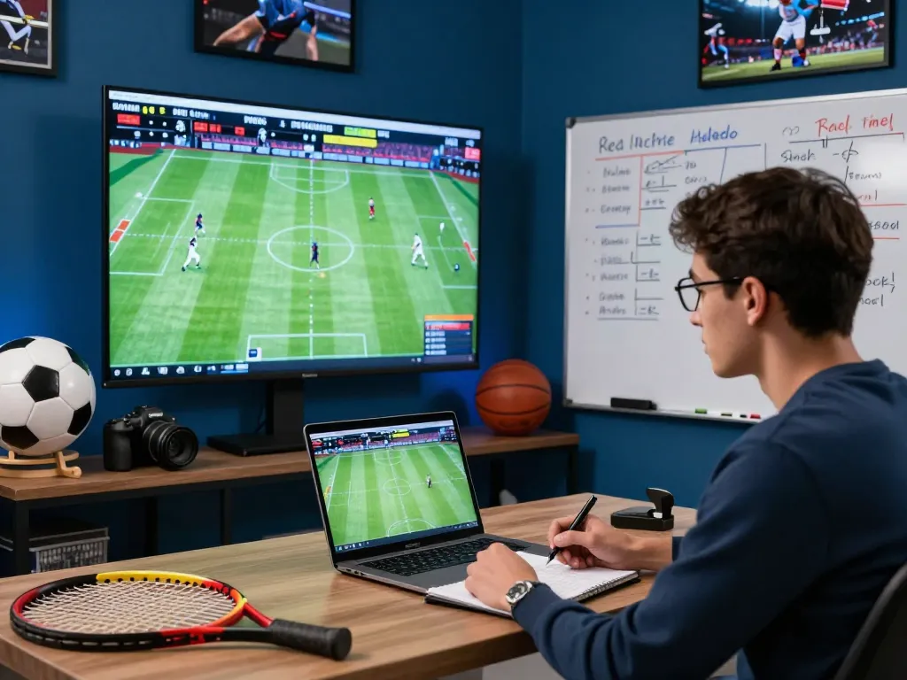 Real-time sports analysis with nowgoal insights in a vibrant analytic workspace.