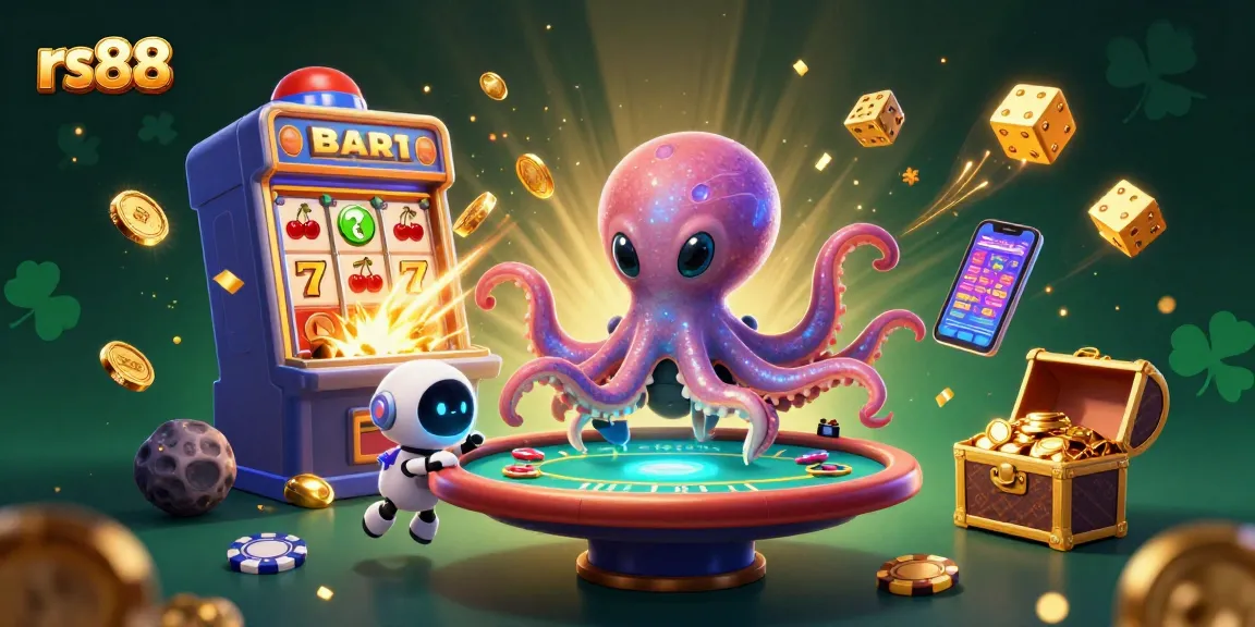 Play exciting games at rs88 with a 3D cartoon alien octopus and dynamic casino elements.