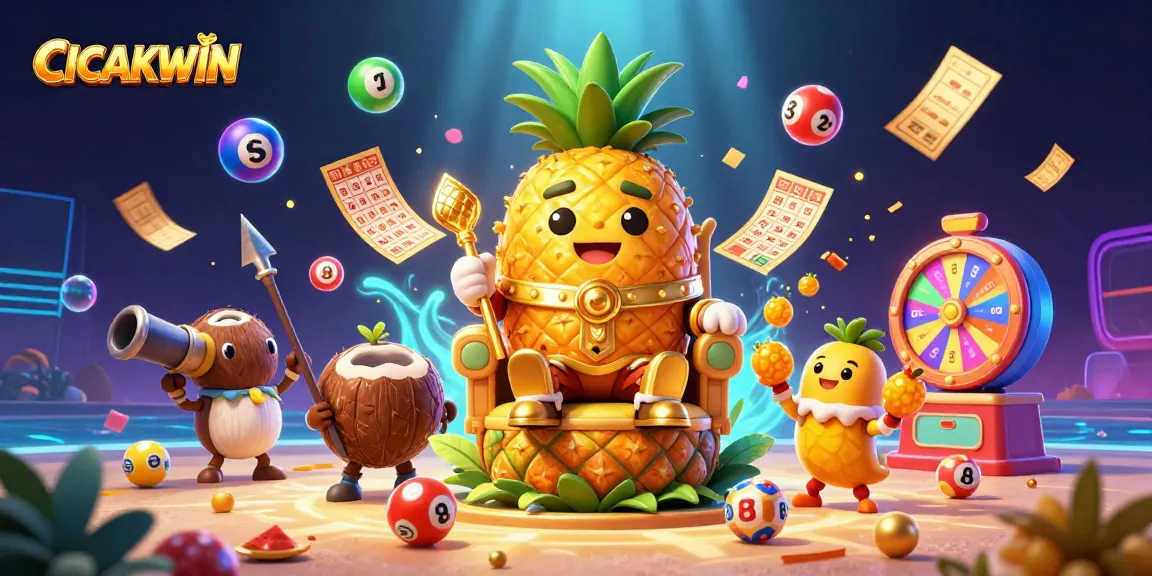 CICAKWIN engages players with vibrant themed slots and lottery activities in a lively casino scene.