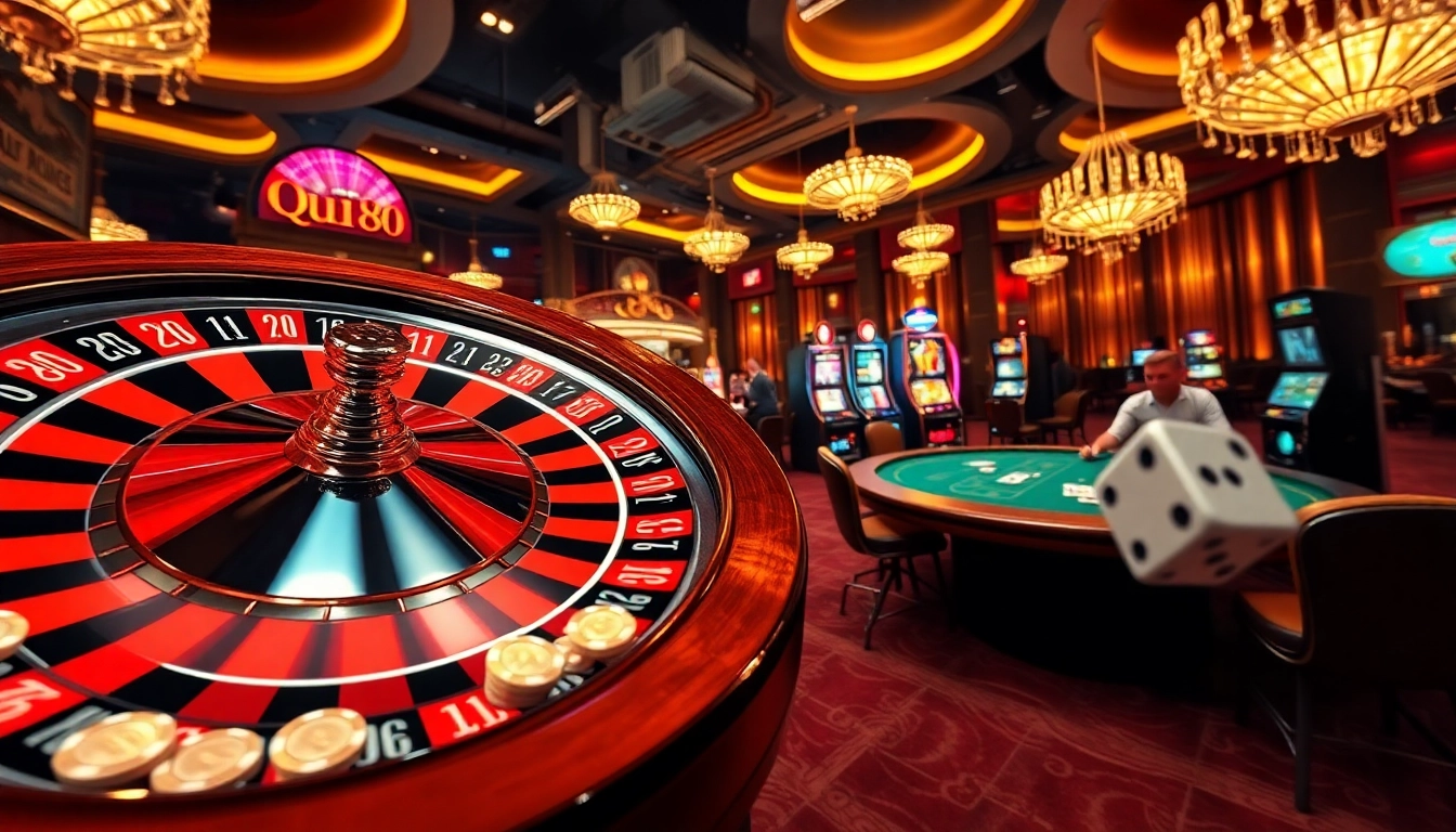 Experience the thrill of qh88 online casino with vibrant slot machines and poker tables.