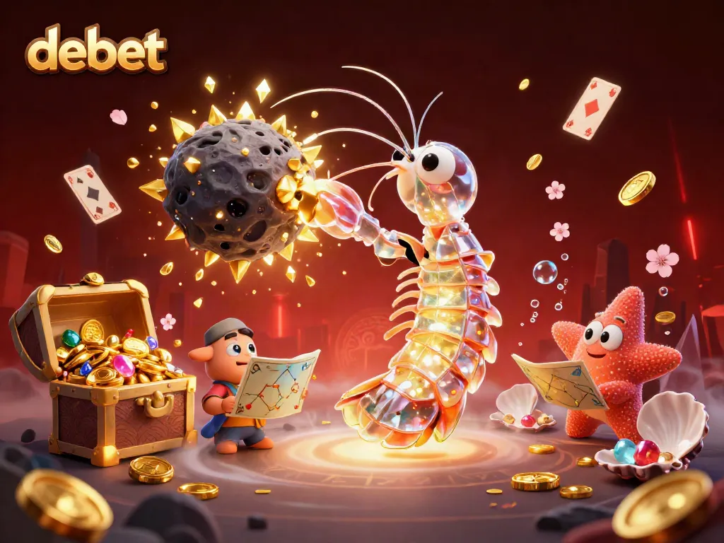 Engage with debet casino adventure featuring vibrant samurai and starfish in a gem-filled explosion.