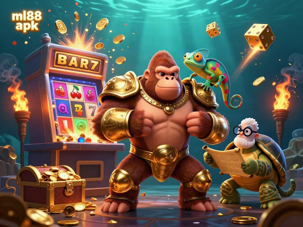 Experience thrilling gameplay with ML88 apk featuring vibrant slot scenes and engaging characters.