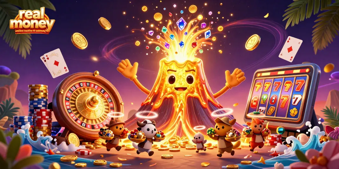 Experience the excitement of real money online casinos in Australia with our vibrant, dynamic illustration.