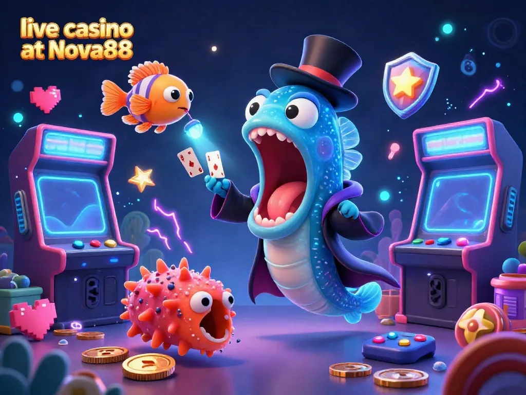 Experience the excitement of live casino at Nova88 with a whimsical underwater magic show.
