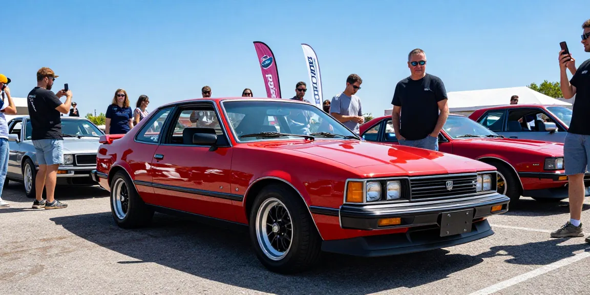 Vibrant display of a classic 1988 Holden HSV SV88 at a car show, surrounded by enthusiastic onlookers.