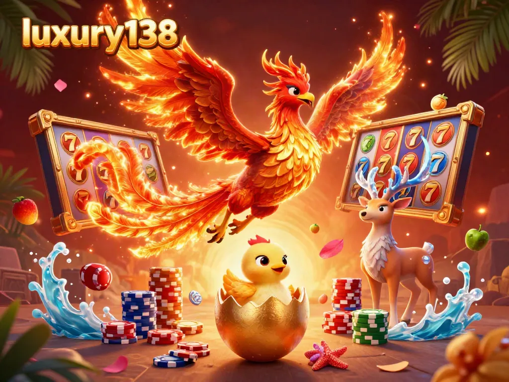 Experience thrilling gameplay with luxury138's captivating fire phoenix and jackpot visuals.
