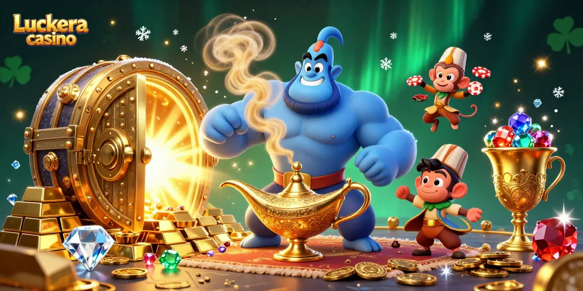 Experience thrilling wins at Luckera casino with enchanting characters and festive casino-themed elements.