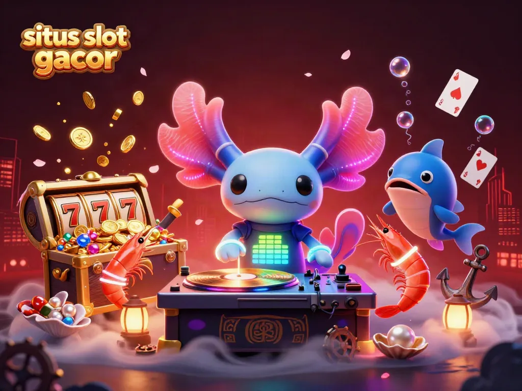 Experience the excitement of situs slot gacor with a vibrant underwater DJ party.