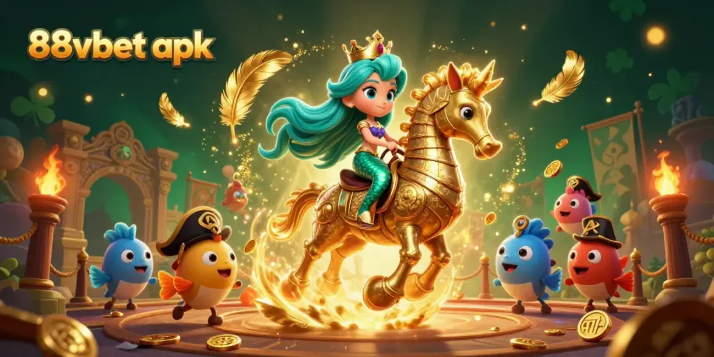 Experience exciting gameplay with the 88vbet apk, featuring a mermaid princess and vibrant casino elements.