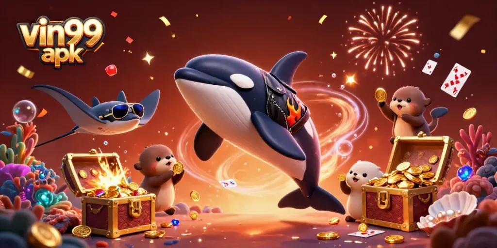 Experience gaming thrills with vin99 apk featuring lively sea characters and treasure.