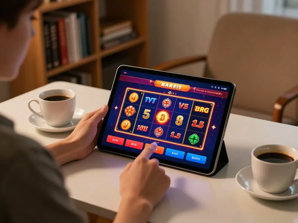 Engaging in online gaming with a vibrant sunwin casino app, showcasing an exciting slots interface.