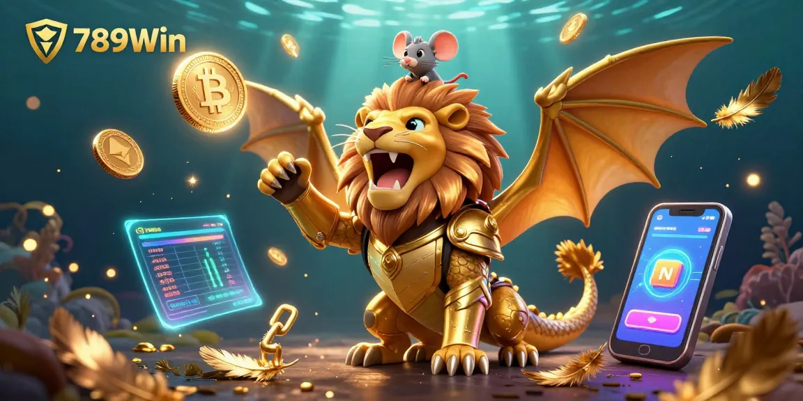 Experience thrilling wins with 789Win in this dynamic casino scene showcasing crypto elements and vibrant gaming action.