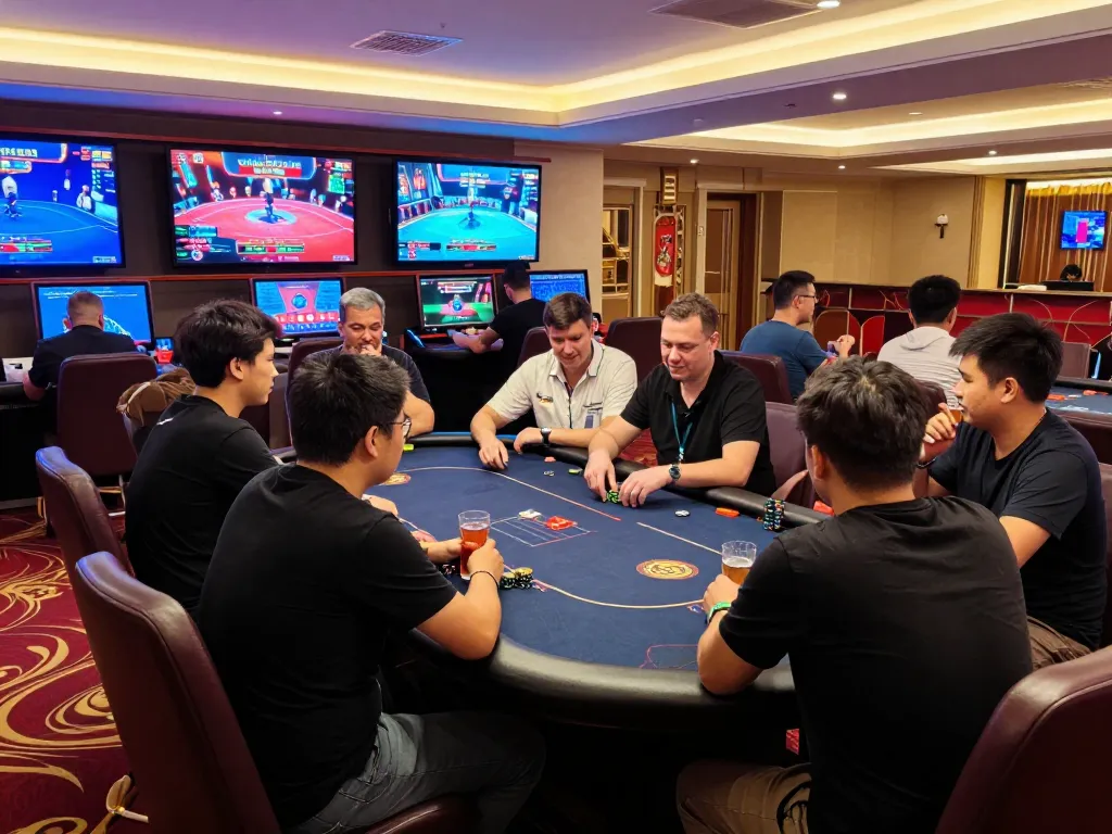 Players engage in an exciting online poker game at LC 88, displaying screens and strategy discussions.