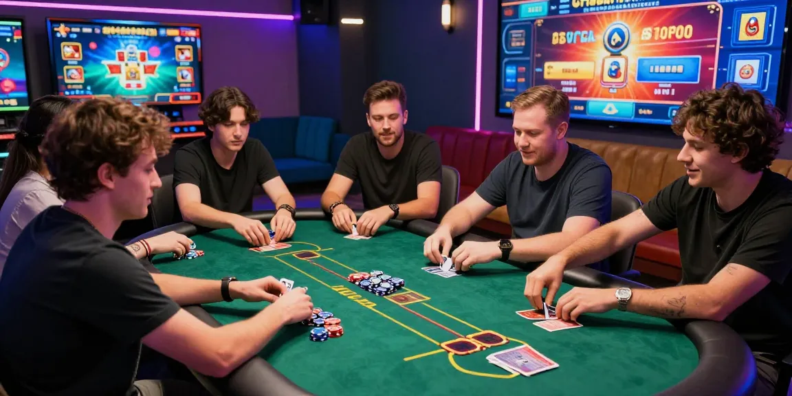 Excited players enjoying game bài đổi thưởng in a vibrant online casino atmosphere.