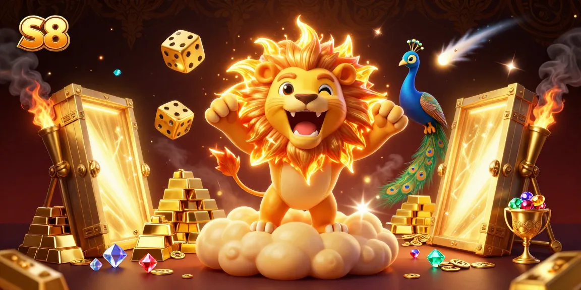 S8 casino players enjoying vibrant, exciting gameplay with golden treasures around them.