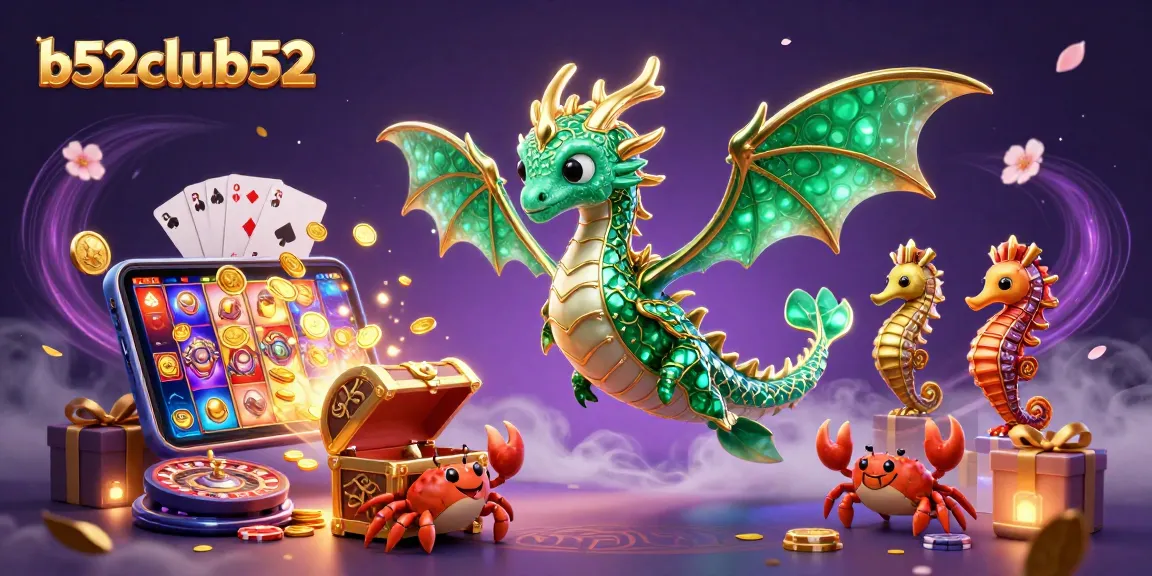 Experience thrilling gameplay with b52club52 featuring vibrant slot elements and a magical sea dragon.