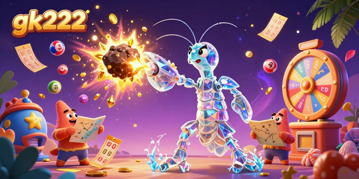 Experience exhilarating gaming with gk222 as a galactic samurai shrimp bursts through an asteroid into golden treasures.