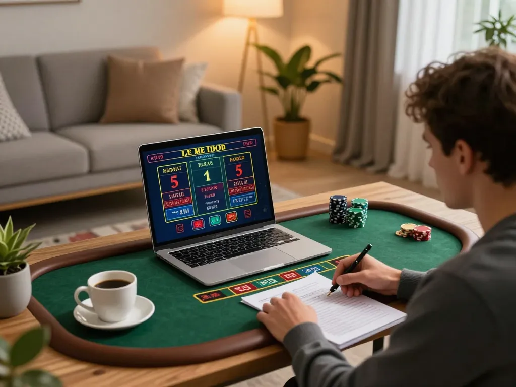 Kuwin online gaming session showcasing live dealer blackjack on laptop with cozy home decor.
