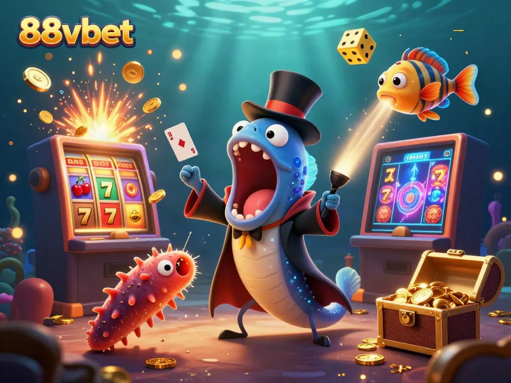 Experience dazzling casino excitement with 88vbet's magical underwater scene featuring vibrant games.