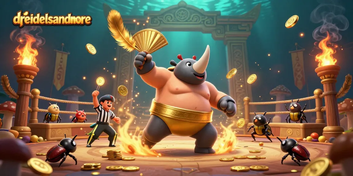 Experience epic gameplay with dreidelsandmore as our sumo beetle champion takes center stage!