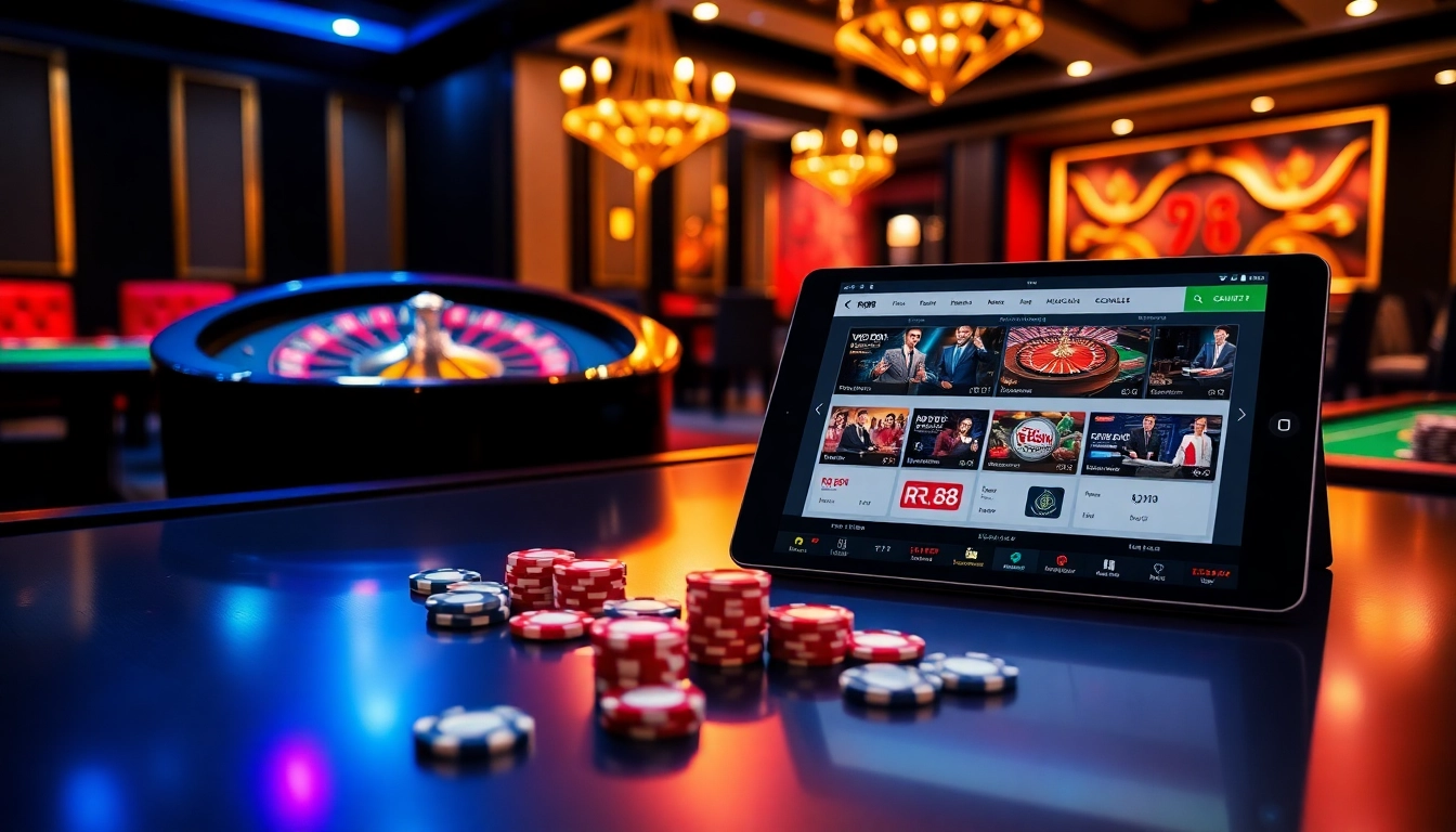 Experience the thrill of RR88 online gambling with vibrant casino visuals and action-packed gameplay.