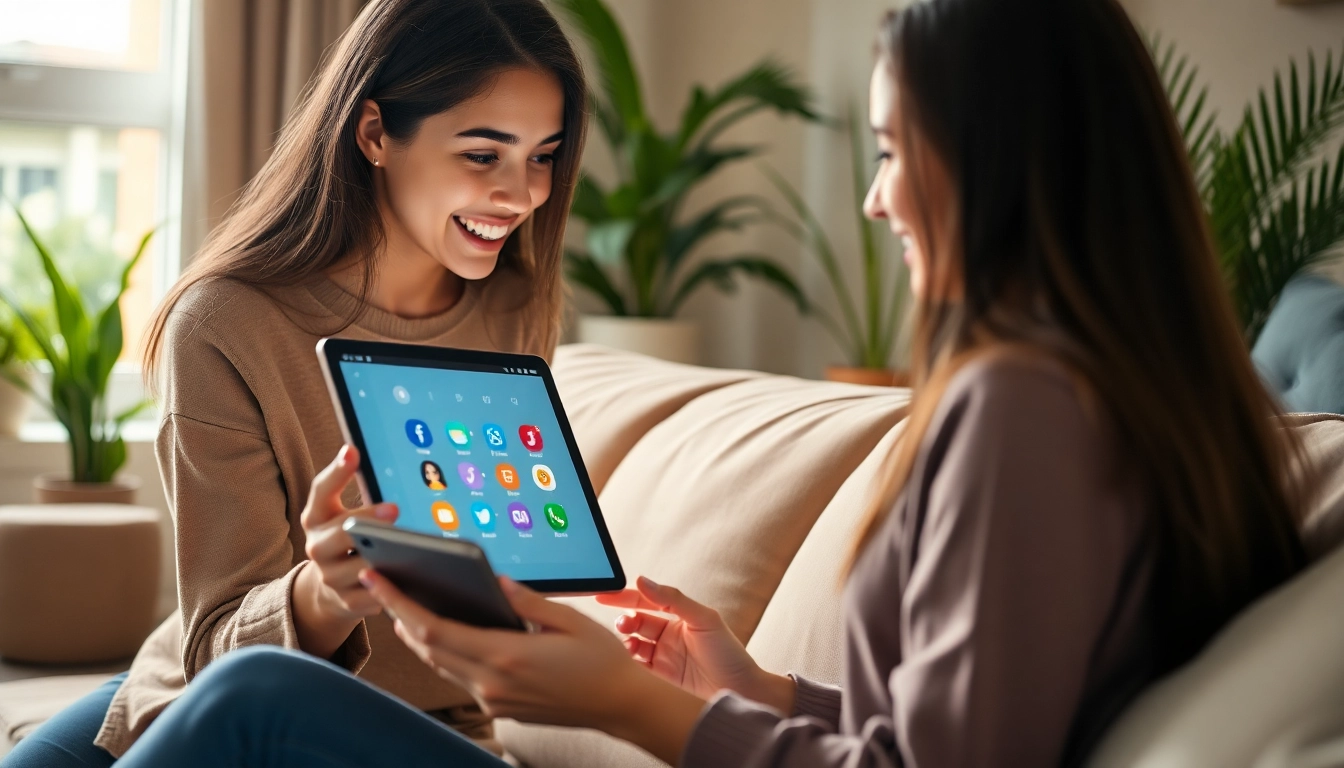 Engaging with a girlfriend AI chatbot in a cozy living room setting.